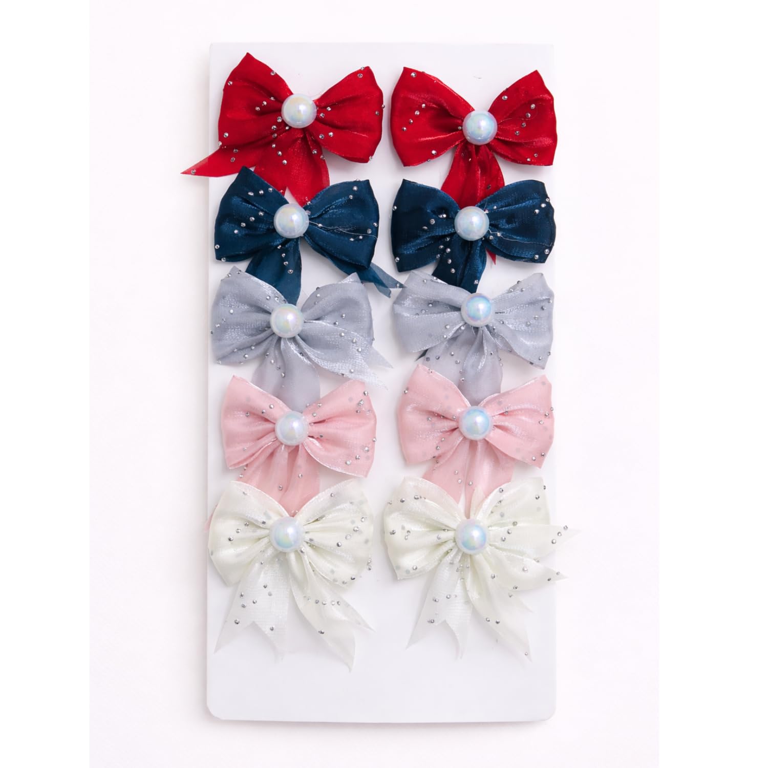 Samyak 10 Pcs Bow Hair Clips Set | Cute & Adorable Hair Pins for Kids, Baby Girls | Hair Accessory Set (Design 2)-image-34