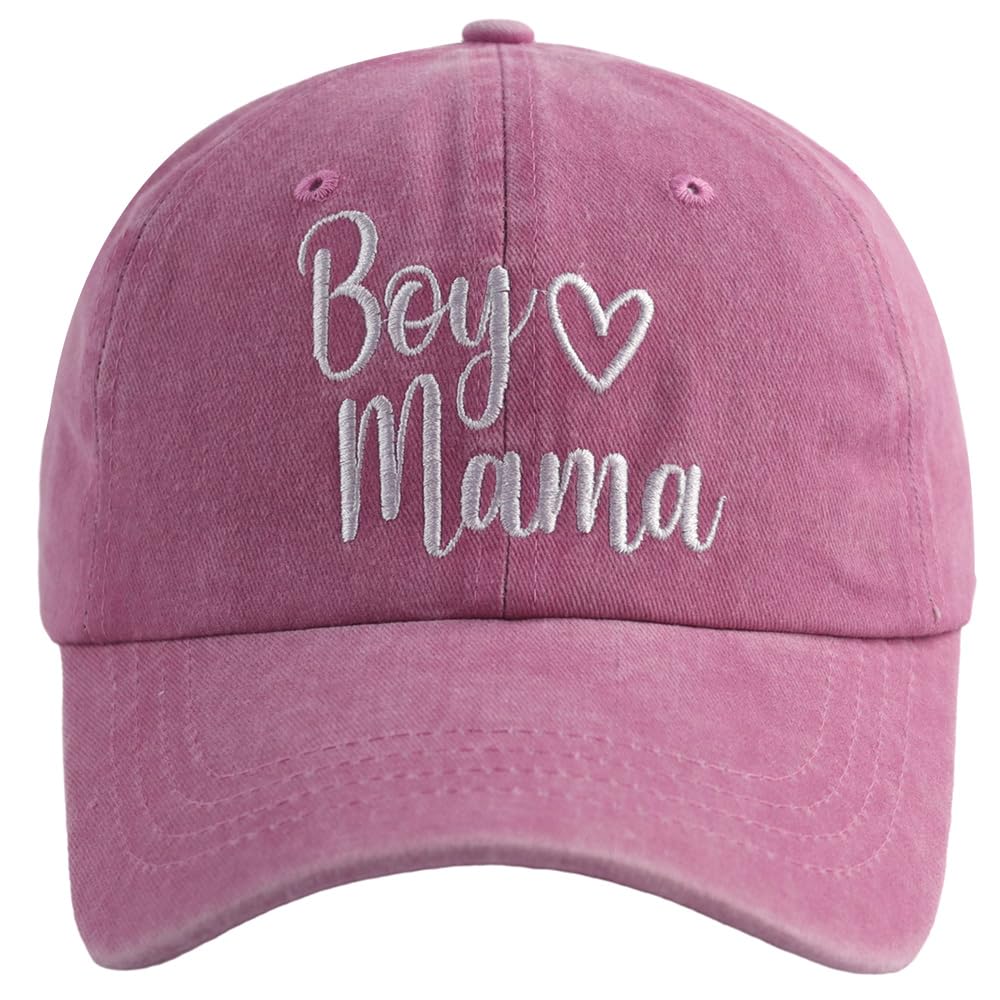 SHANVANKE Boy Mama Hats for Women, Gifts for Mom, Adjustable Embroidered Cotton Denim Boy of Mom Baseball Cap
