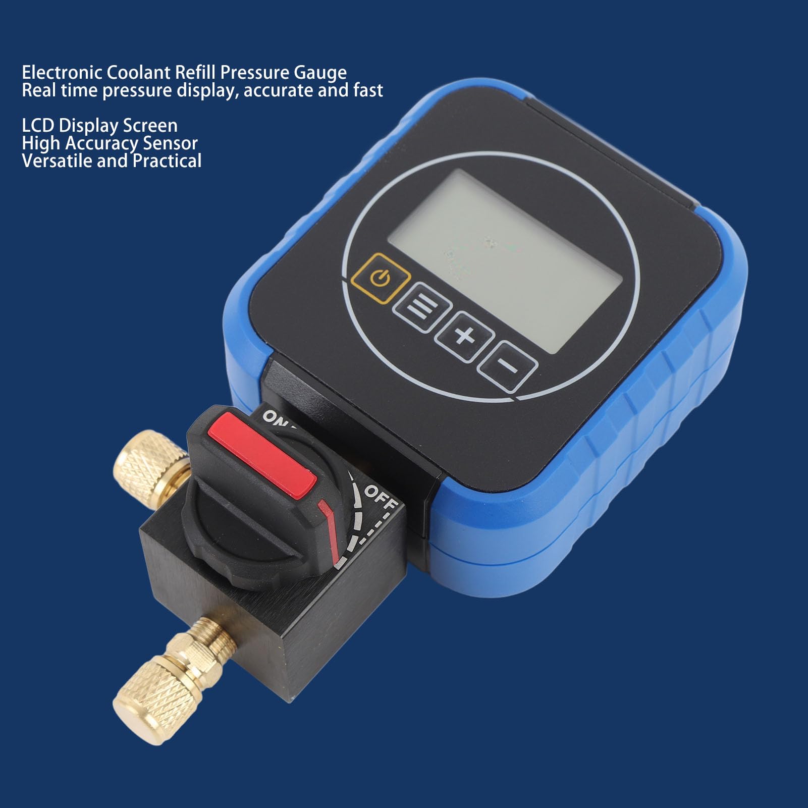 0-50-BAR Hohe Genauigkeit Digitales Kühlmittel-Druckmessgerät mit Elektronischem Display, Kit für HLK, Druckmesser und Schlauch