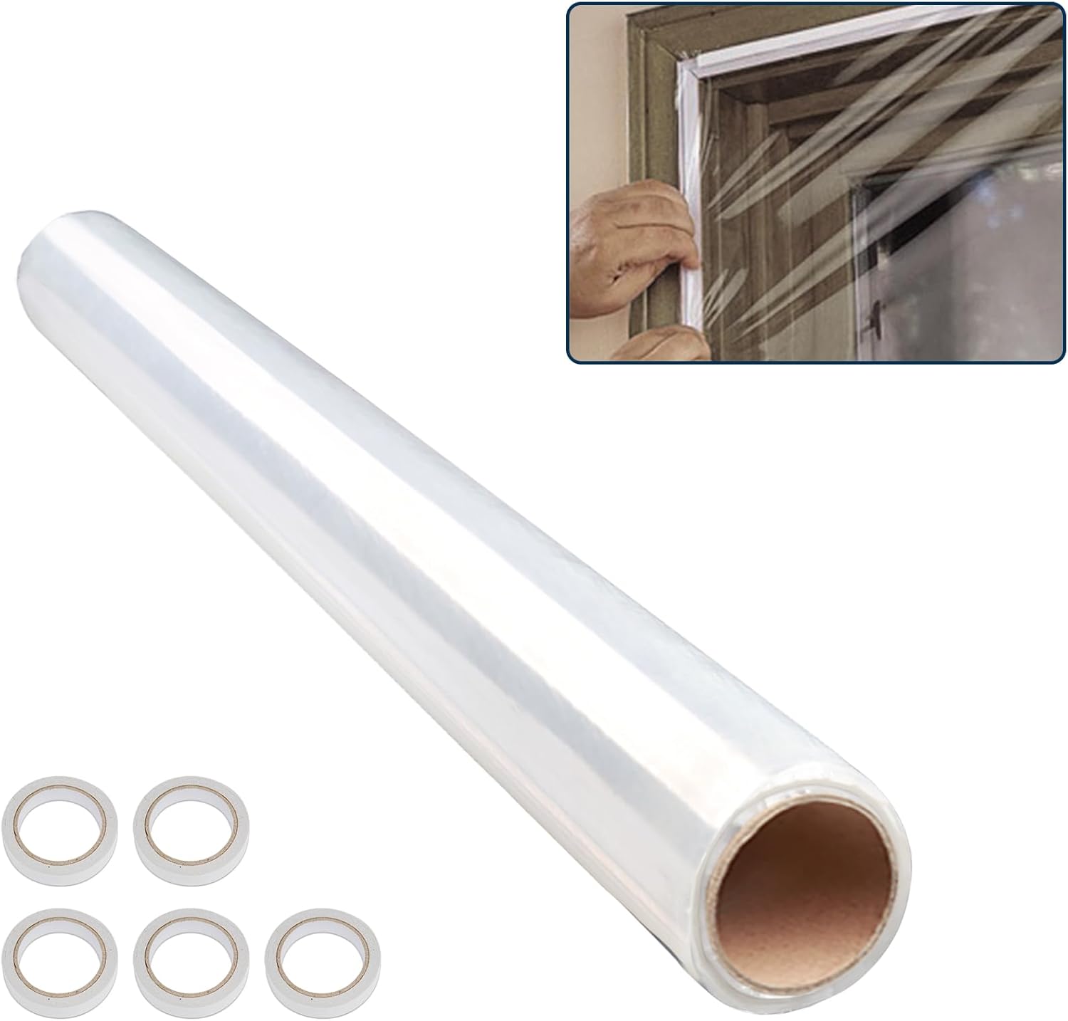 Pearwow Window Insulation Kit,Window Shrink Film Insulator Indoor,1.57m