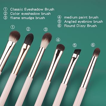 Eye Makeup Brush and Conclear Brush Set, Professional Blending Eyeshadow Makeup Brushes for Concealer Eyebrows Eyeliner, Soft Hairs & Wood Handle