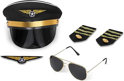 Miniatura 1 de Dress Up America Conjunto de disfraz de piloto - Conjunto de accesorios de disfraz de piloto de aerolínea para niños y adultos