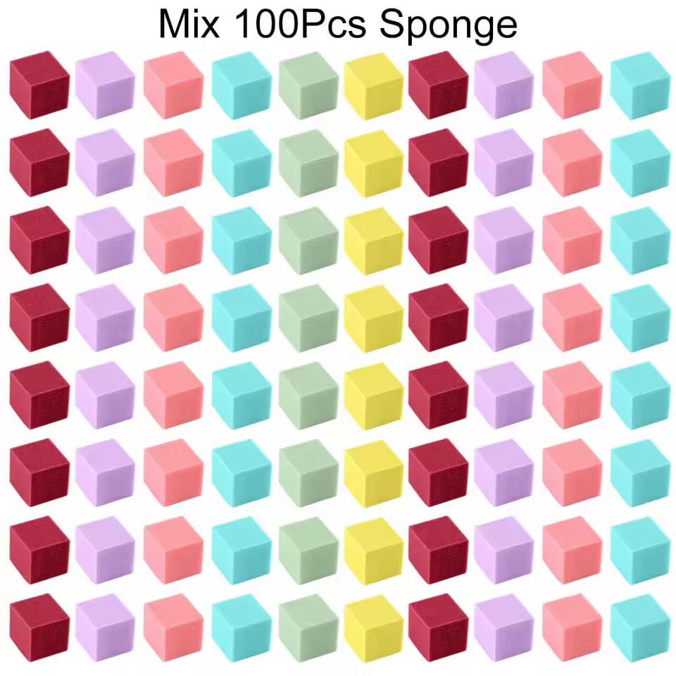 100pcs Soft Nail Sponges for Ombre, Manicure Nail Art Tools, Nail Art Sponges With Grabbing Pen, Nail Brush Nail Supplies Manicure Nail Art Tools Nail Accessories (colorful) image 5