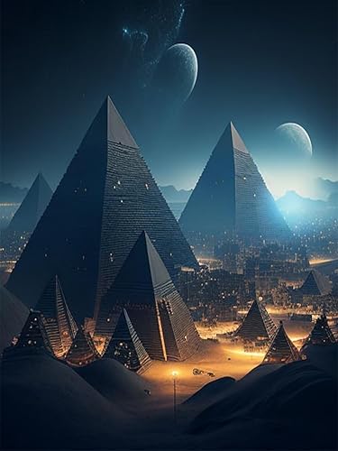 Rompecabezas de madera Pyramid City de 35 piezas, actividad desafiante y divertida, interesante rompecabezas artísticos para adultos, decoración