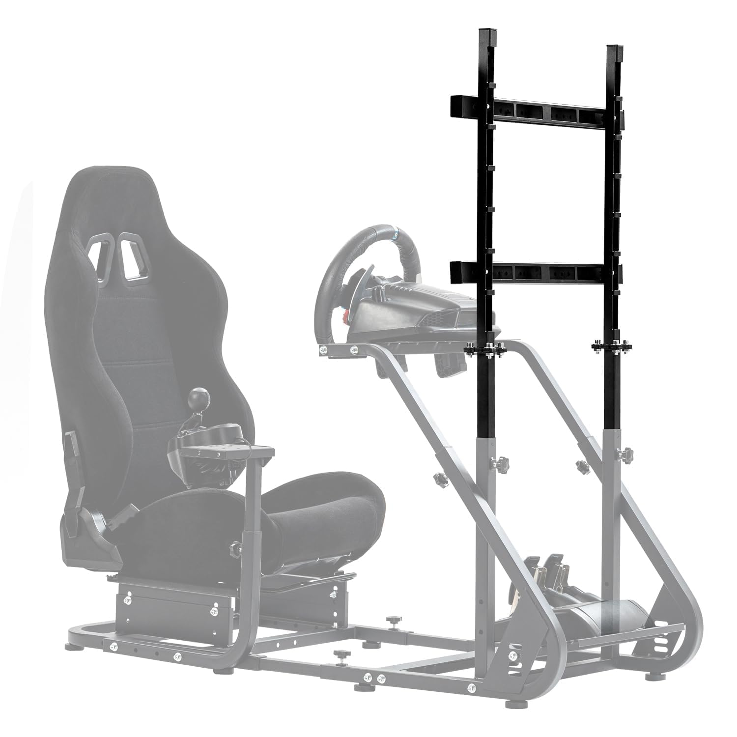 Marada Racing Simulator Cockpit Stand Display Frame fit for Logitech Thrustmaster,Fanatec, G25 G27 G29 G920 G923, Adjustable Monitor Bracket for Racing Frame Without TV Seat Drving Mount