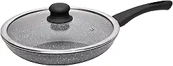 WOLFF - Frigideira de Indução com Tampa de Vidro 24cm Granilite Cinza Alumínio com Revestimento Cerâmico