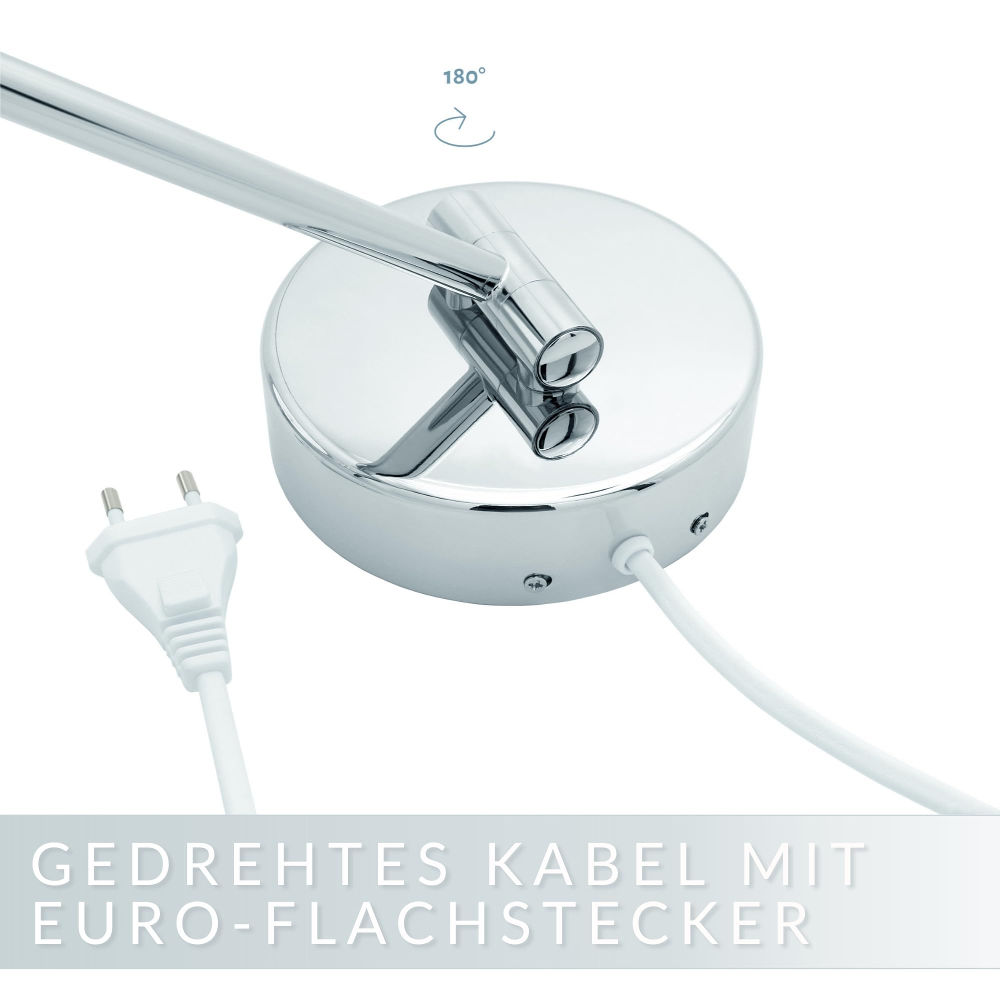 LED Kosmetikspiegel Modena – 360° Wand-Schminkspiegel mit Dimmer, Tageslicht-LEDs & 3x/7x Vergrößerung für perfektes Make-up