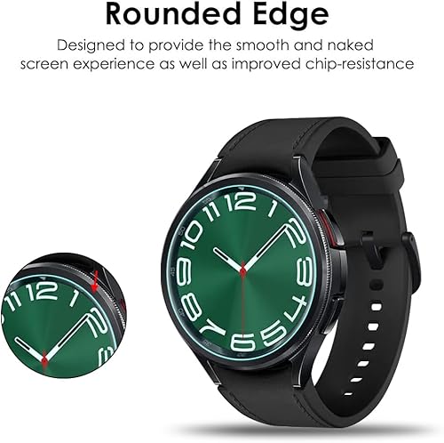 Miniatura 3 de Poyiccot Protector de pantalla compatible con Samsung Galaxy Watch 6 Classic de 1.772 pulgadas, protector de pantalla de vidrio templado de dureza
