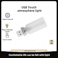 Vista 5 de Lámpara de Coche Retro, Luces LED Automotrices USB con Ajuste Táctil, Bombilla Enchufable Nocturna y Ambiental para Vehículos, Recámara, Pasillo