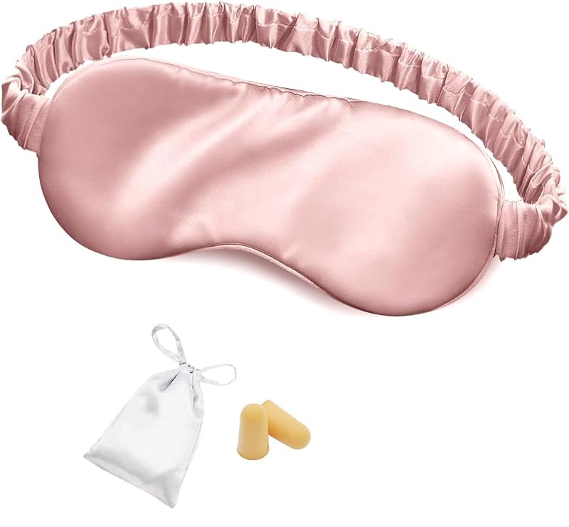 Máscara de dormir OLESILK de seda de amoreira, modelo SSME01-Light Plum, com bolsa e tampões de ouvido