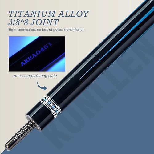 Miniatura 5 de KONLLEN Taco de piscina de fibra de carbono y estuche Oxford de 3 x 4 (punta de 58 pulgadas de 0.492 in fácil de controlar, Pro Taper, accesorios