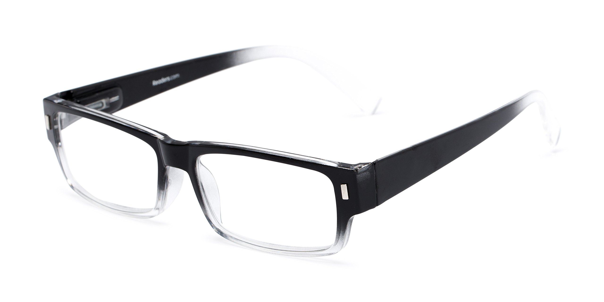 Rectangle Reading Glasses in Black/Clear Fade by Readers.com | The Althorpe | +1.25