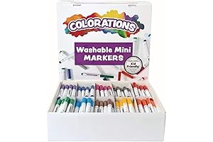 Colorations Washable Mini Markers, 200 Pastel Markers, Premium Quality, Vibrant Colors