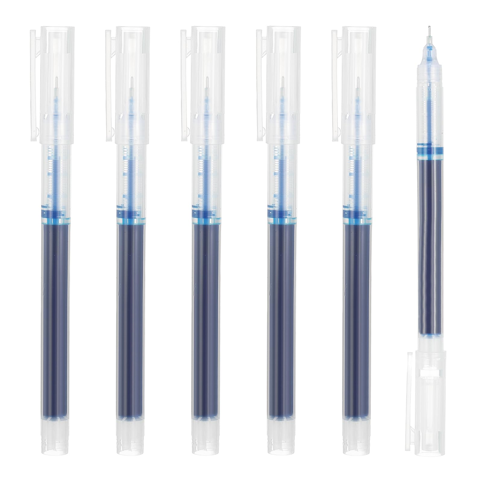 PATIKIL 6Pcs Colored Gel Ink Pens, 0.5mm Extra Fine Point Smooth Writing Japanese Quick Drying Liquid Ink Rollerball Pens for Office Stationery Classroom Teachers, Sky Blue โ image 1