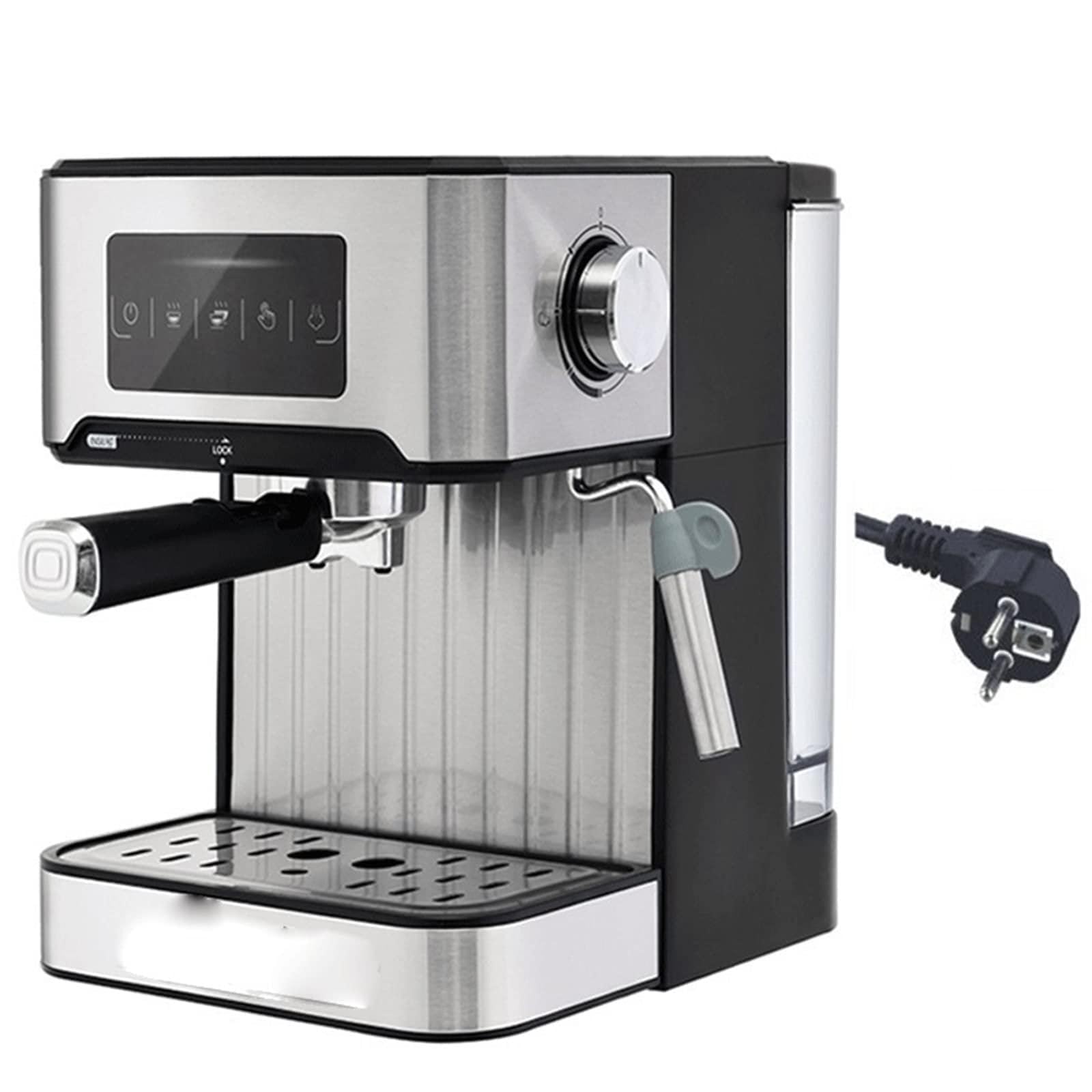 DieffematicKF Ekspresy do kawy Touch Espresso Coffee Machine Maker Semi-Automatic Pump With Cappuccino Milk Bubble Maker (Color : EU plug)