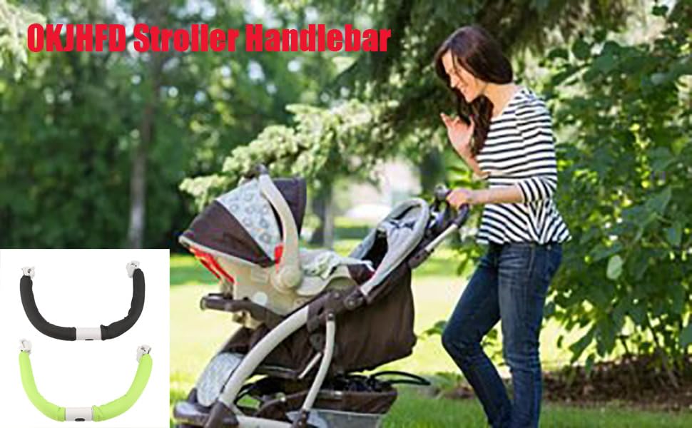 Manubrio Per Passeggino OKJHFD - Barra Di Prolunga Regolabile, Nero - Comfort Per Spingere, Con Bracciolo E Paraurti - Foto 13