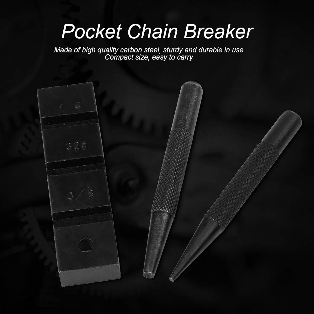 Rompicatena per Motosega Compact Chain Bracket Strumento di Riparazione per riparazioni Pesanti con Acciaio al Carbonio (Nero)