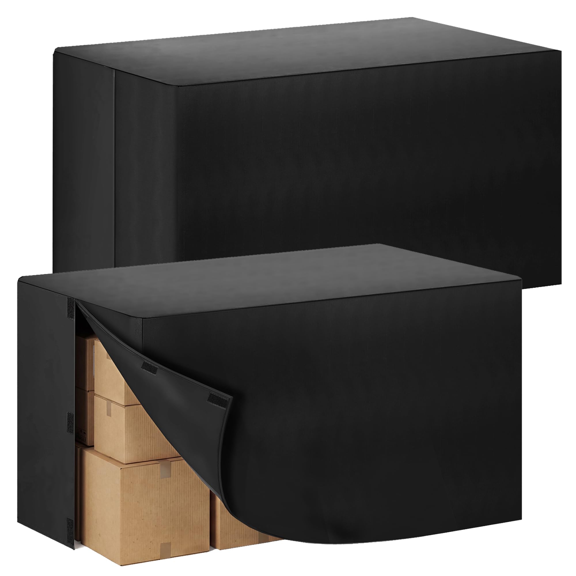 Nappe ajustee noire lot de 2 housses en tissu pour table pliante 122cm
