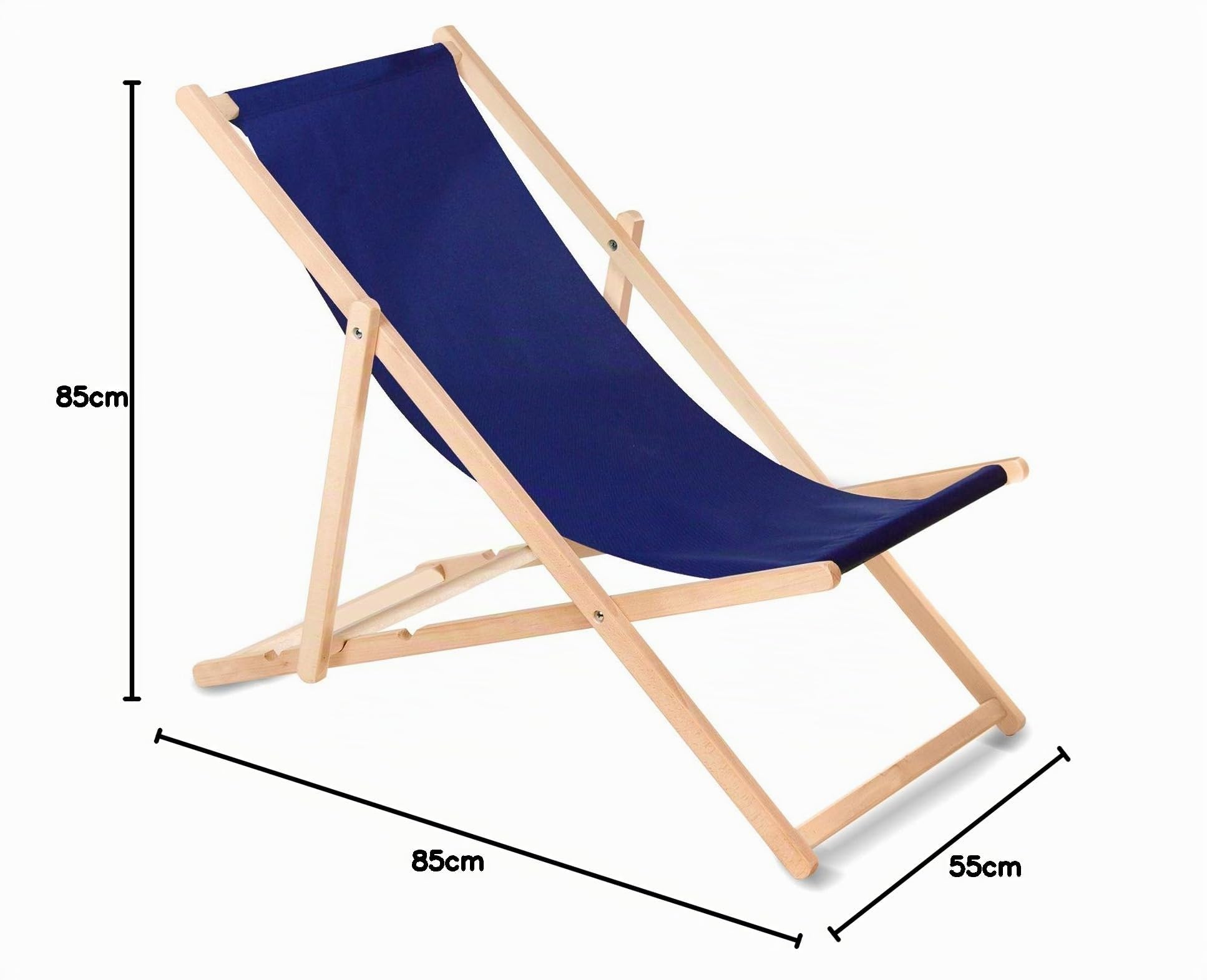 Green Blue GB183 Fauteuil de Plage Pliant en hetre Classique Lit de Plage
