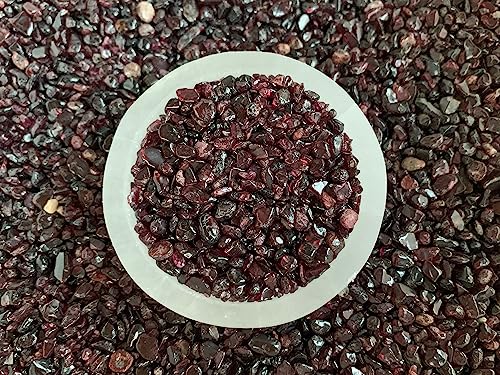 Image of Garnet Chips - Natural Mini Garnet Stones, Crushed Undrilled Garnet, Semi-Tumbled Genuine Garnet (1 /8 lb)