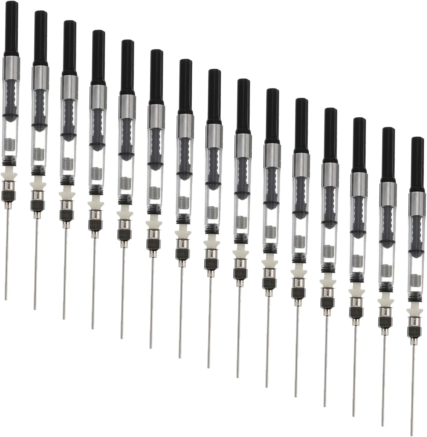 Amosfun 20pcs Fountain Pen Ink Syringe Filler with Blunt Needle Tip Precise Antidrip Ink Transfer Tool for Cartridge Pens Spring Converter for Clean Refill and Accurate Dosing for School