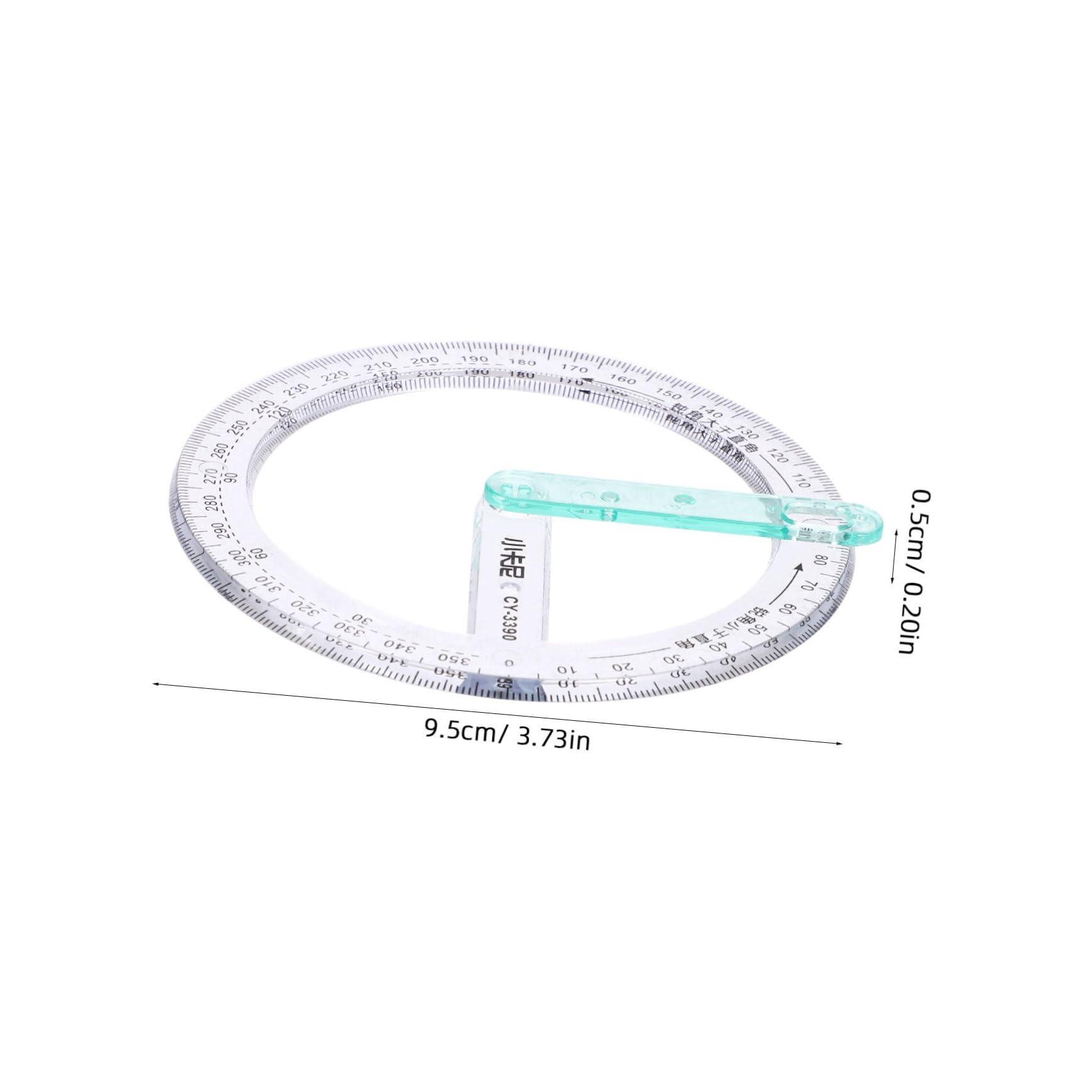 NUOBESTY 20 Stk Rundes Lineal Professioneller Winkelmesser Geometrie-winkelmesser Winkelmesser Messwerkzeug Mathe Geometrie Winkelmesser Office-winkelmesser Messlineal Transparent Plastik