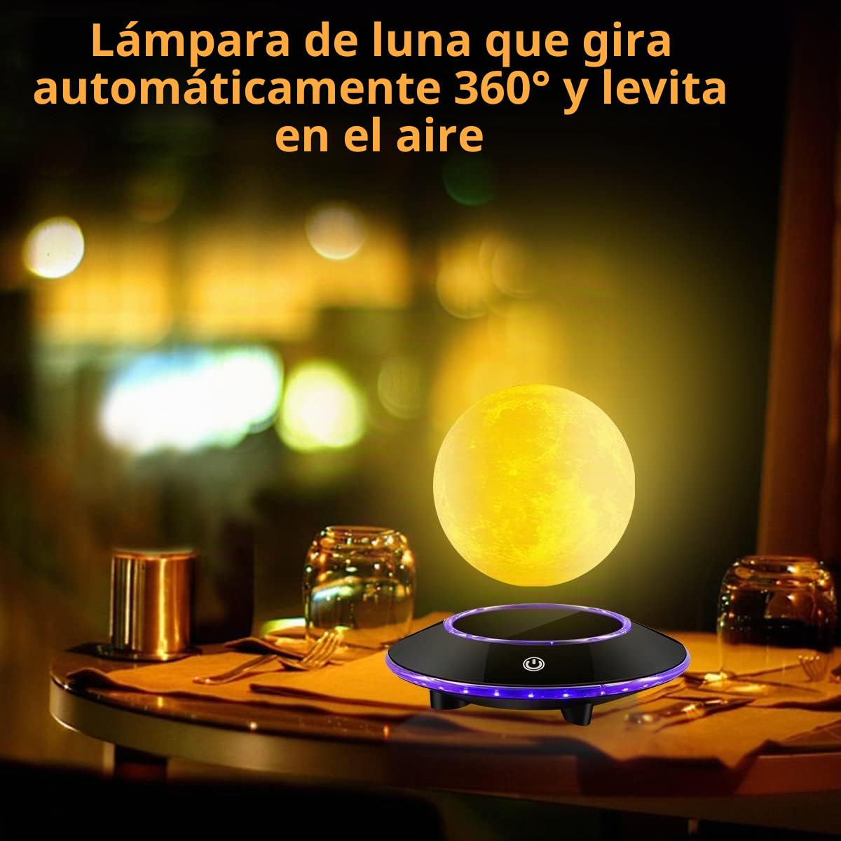 Lámpara de luna levitando magnética flotando y girando en el aire libremente con luces LED que cambian gradualmente para el hogar, decoración de oficina, regalos únicos para las fiestas