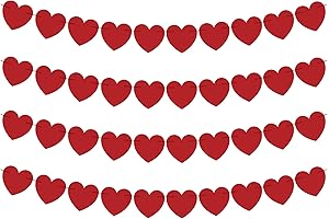 OHOME Red Heart Garland Galentine's Day Decorations