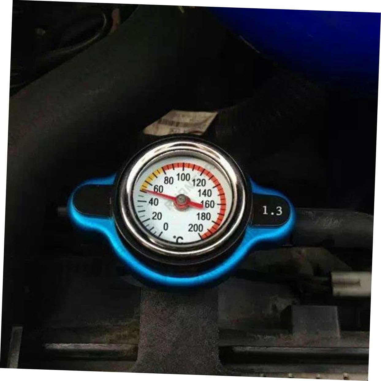 Coperchio Serbatoio Acqua Auto con Termometro, 1.3 Bar Grande | Quadrante Analogico Leggibile, Controllo Rapido del Liquido Refrigerante, Abs e Lega di Alluminio, per Auto