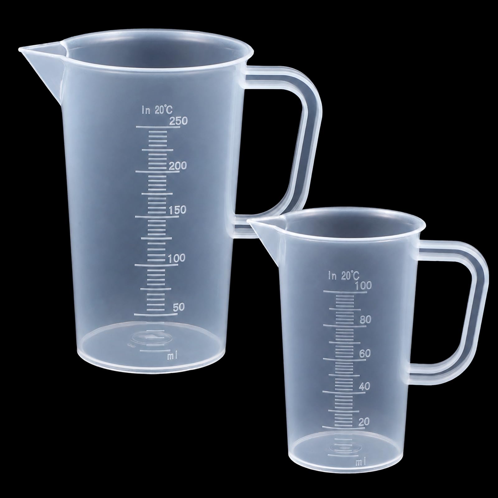 2 Pcs Plastic Measuring Jugs, 100ml/250ml Plastic Jug