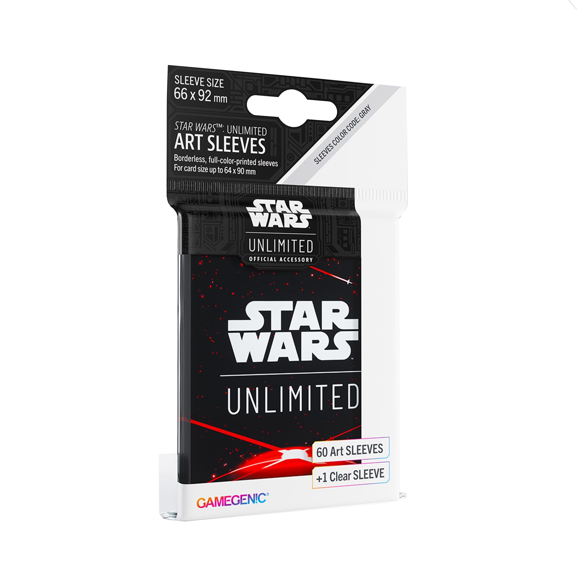Star Wars Unlimited Space Red Art Sleeves - Officially Licensed Pack of 60 Art Sleeves and 1 Clear Sleeve, Optimized Size for Star Wars Unlimited and Other TCG and LCG Games, Made by Gamegenic