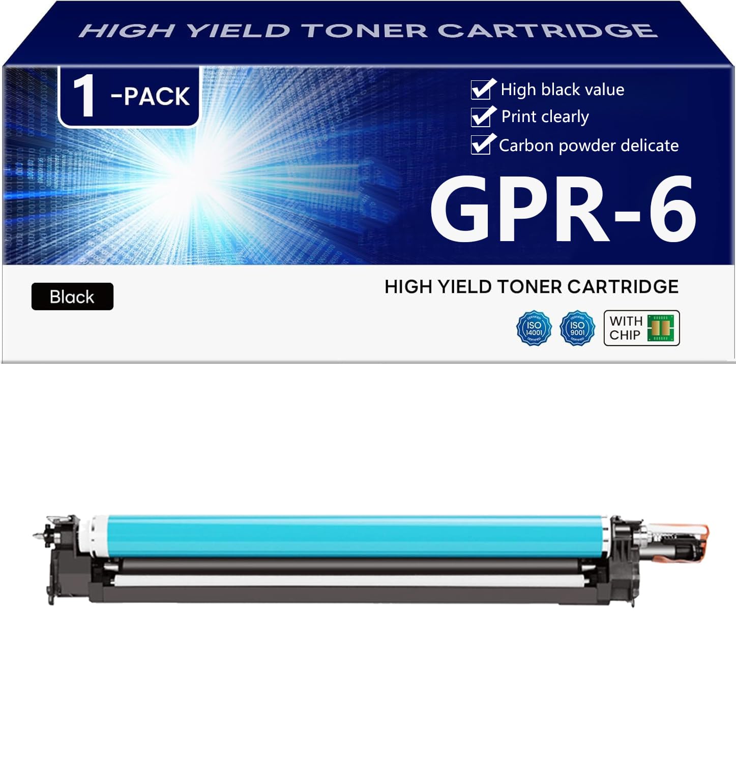 Nero GPR-6 Unità Tamburo ad alta Capacità di Ricambio per CANON IR2200 2250 2800 2850 3300 3320 3350 3300i 3320i Stampanti ,Black-1 pack