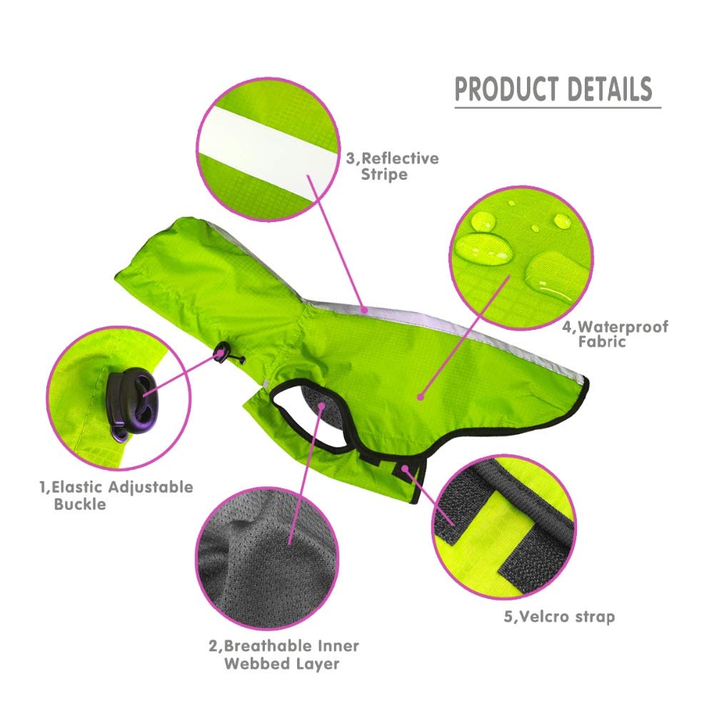Impermeabile per Animali Domestici Abbigliamento per Animali Domestici Tessuto Impermeabile Riflettente di Sicurezza Abbigliamento per Cuccioli,Blu,XXL