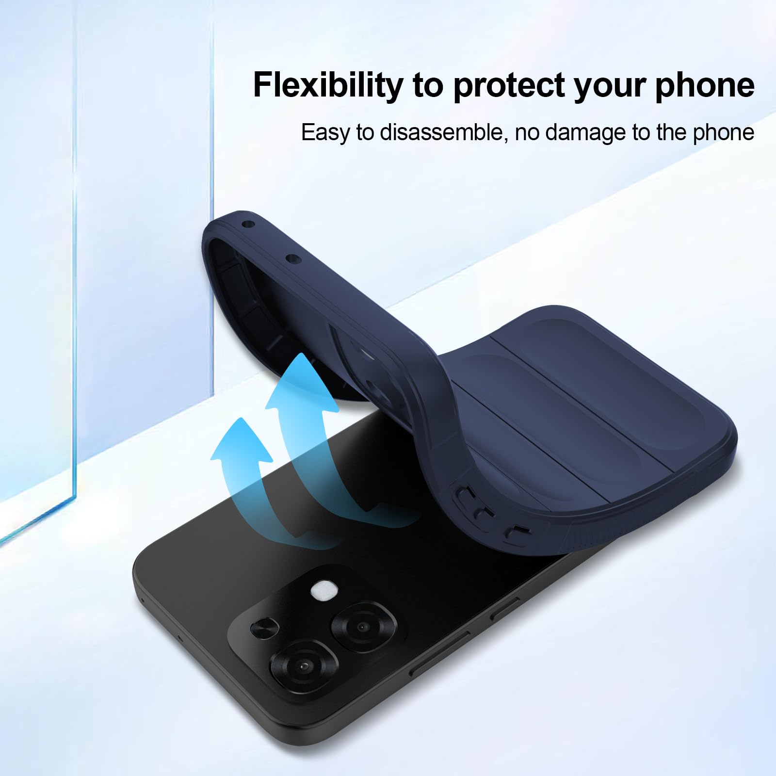Silicone Case Compatible with Oppo A6 Pro, Anti-Scratch Microfiber Lining, Shockproof Case with Camera Protection, Blue — view 5