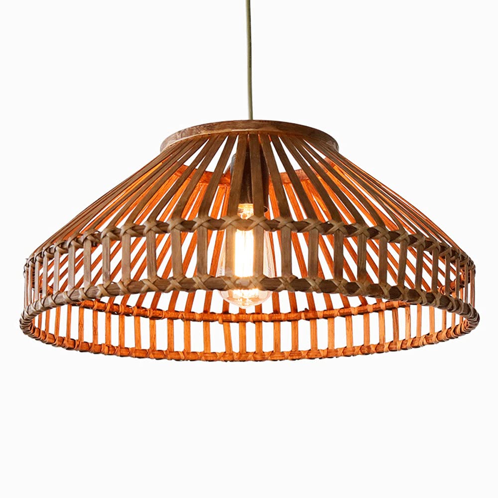 Lumière pendante en bambou tissée main, luminaire moderne de haute qualité