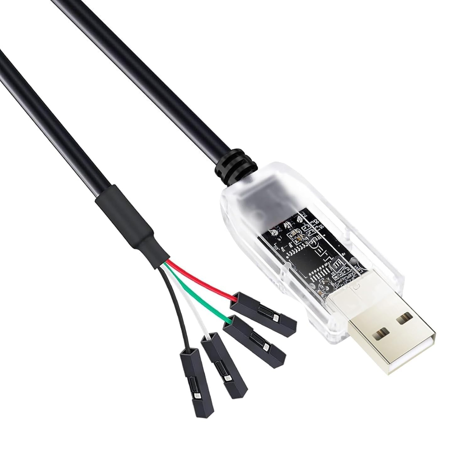 DTECH USB to TTL Adapter 3.3V 4 Pin USB to UART Debug Cable Prolific Chip LED Indicators PL2303 IC Serial Converter Output 3.3 Volt for Windows 11 10 8 7 XP MAC Linux Easy Debugging Programming (1M)-image-43