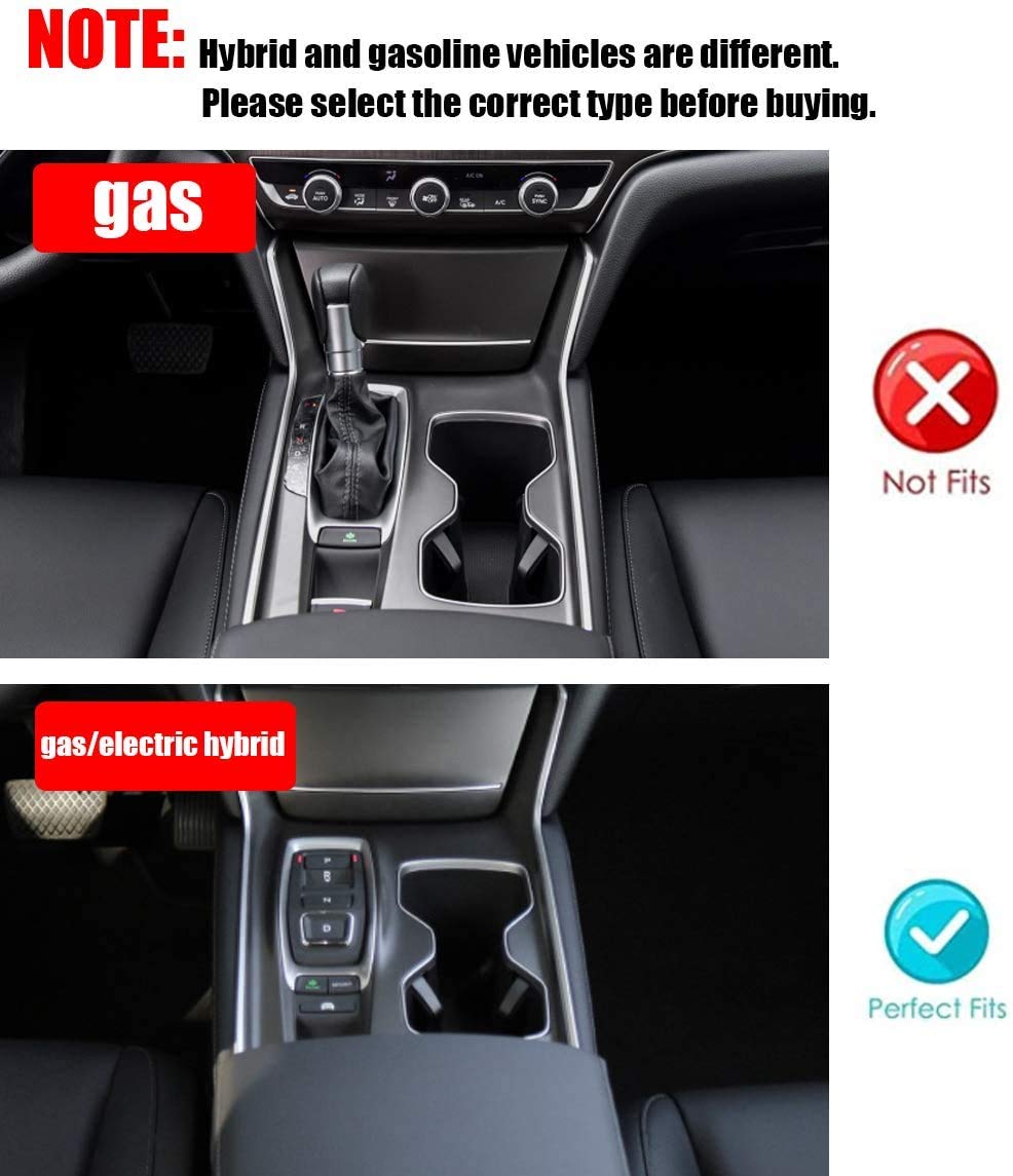 XITER 2PCS ABS Car Interior Console Gear Shift Panel Cover Trim For Honda accord hybrid 10th 2018 2019 2020 2021 2022 (Not Fit Gas)-RED