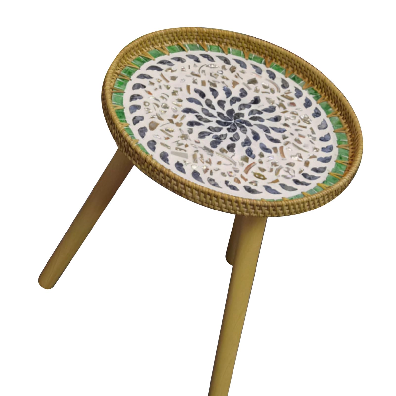 Mesa de Centro de ratán Hecha a Mano |Salón/Madera