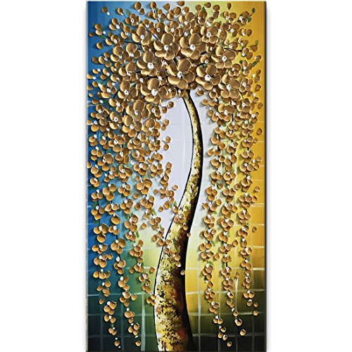 BACCOW 3D Gold Modern Abstract Tree Paintings, 2448