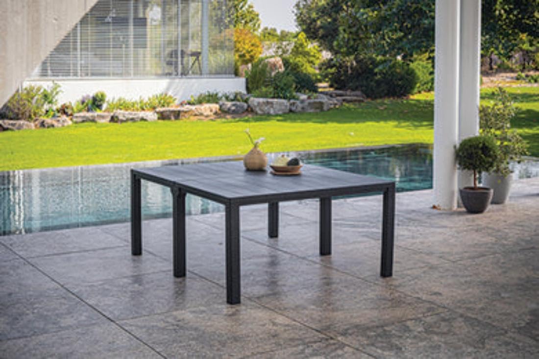 Keter Julie Table Double Composition Table d'extérieur Graphite