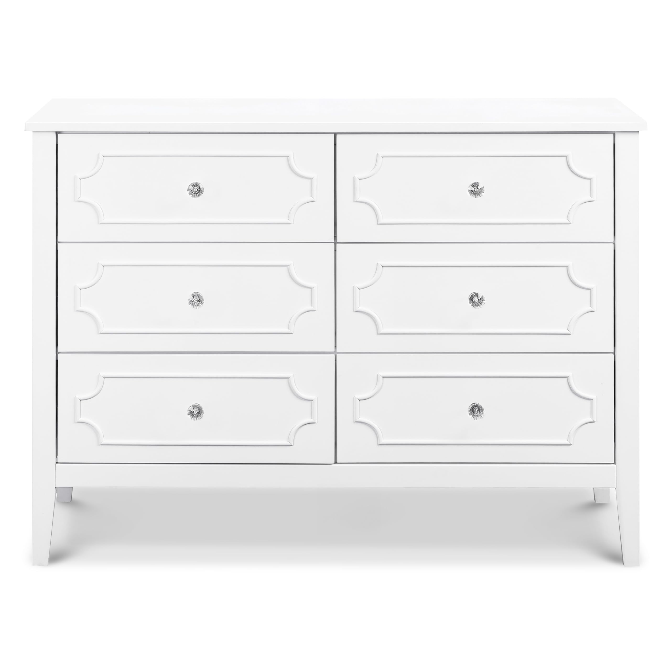 Davinci Regency 6-Drawer Modern Pine Wood and MDF Dresser in White