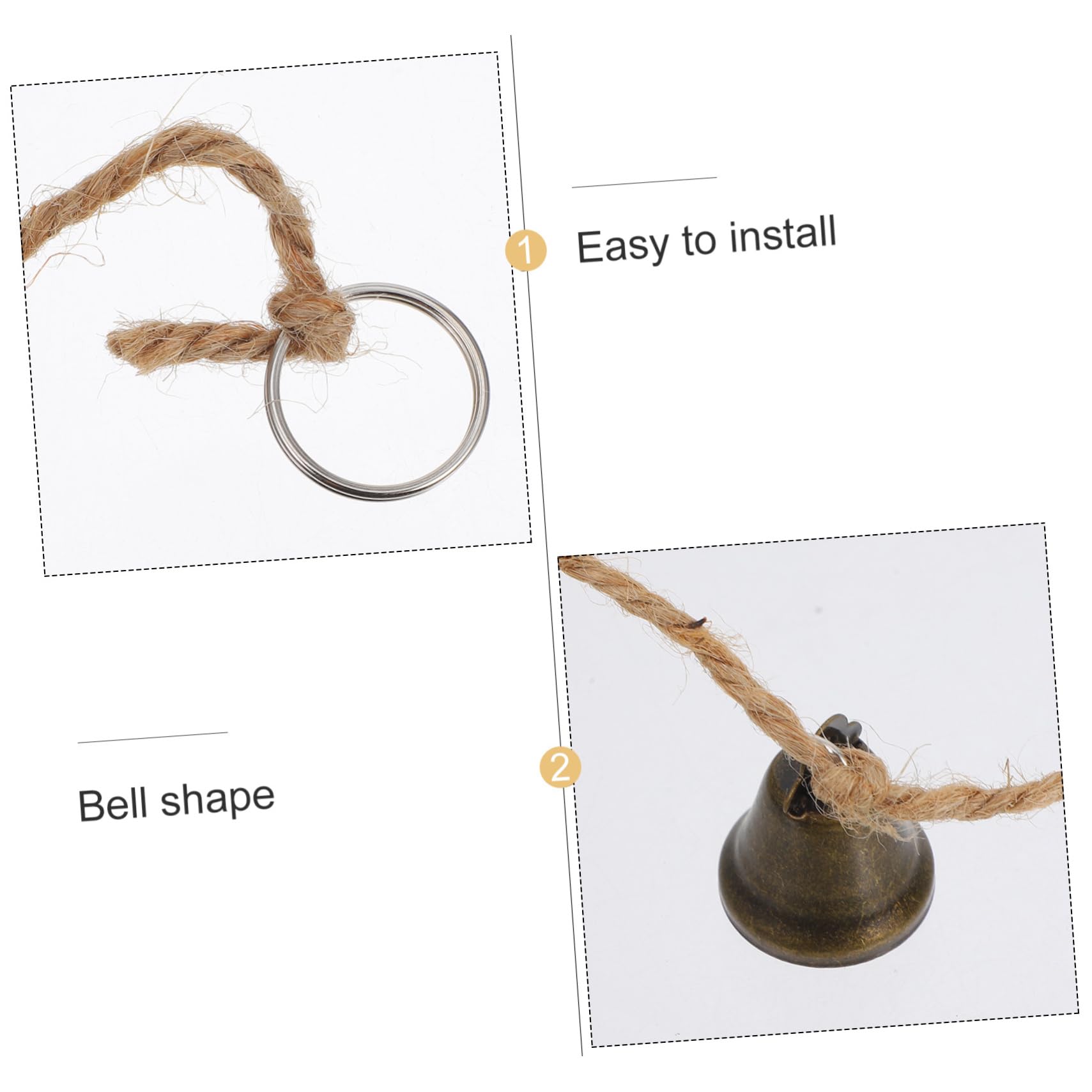 TOPBATHY 4 Piezas Cadena De Campanas Guirnalda Campana De Campanas De Viento Campana De Boda De Navidad Decoración De Reloj De Pared Decoración Navideña Retro Metal