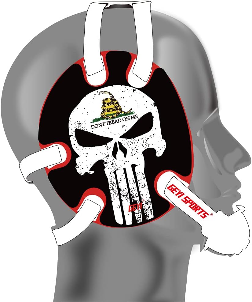 Wrestling Headgear with White Do not Tread On Me Wraps (Red, Youth)