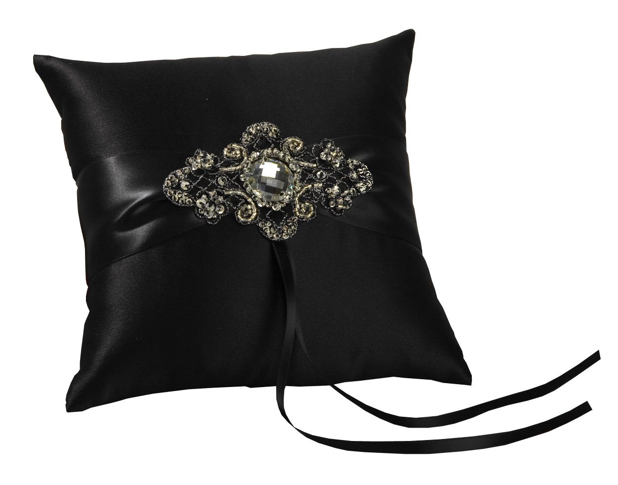 Ivy Lane Design Akcesoria ślubne Elizabeth Ring poduszka, czarna