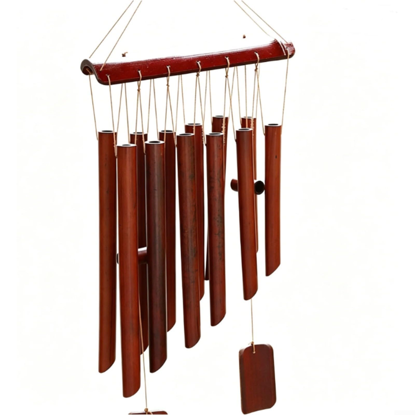 AIKEOU Wooden Wind Chimes for Garden Patio, Natural Wood Outdoor Wind Bell with Soothing Sound, Handcrafted Home Decor for Relaxation and Meditation,A