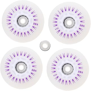 BESPORTBLE 4pcs Pu Flash Wheel Replacement Skateboard Wheels Lighted Roller Skates Double Row Skating Wheels Skates Inline Skating Wheel Shockproof Skates Wheel Luminous Wheel