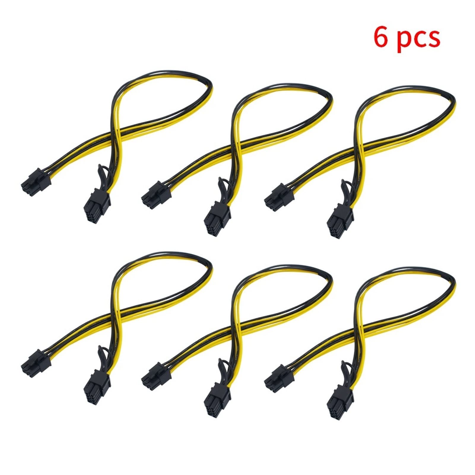 6pcs PCL-E Cavo riser Express 6pin a 8pin 5 0cm. Cavo di alimentazione del cavo minerario del cavo di estensione della scheda grafica