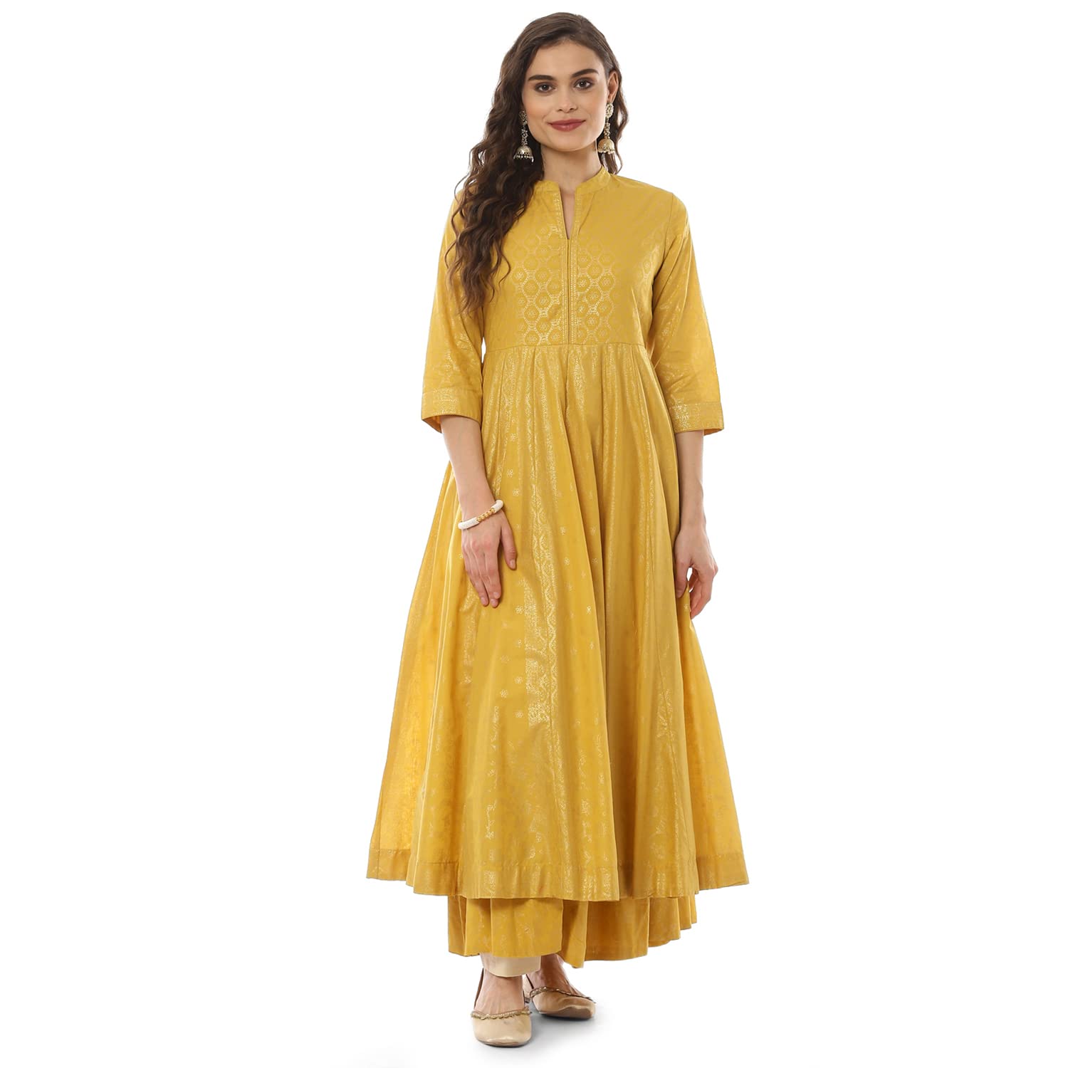 biba Women Cotton Flared Fusion Printed Dress-picture-40