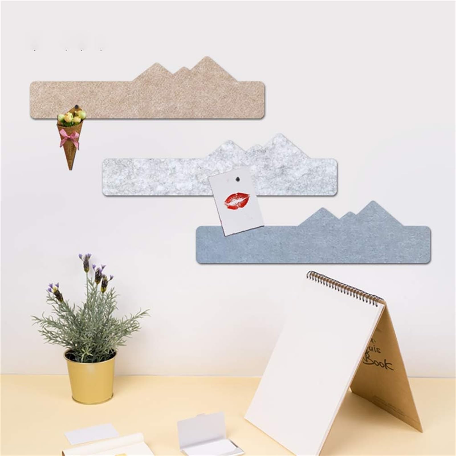 Filztafel Wand-Anschlagtafel, Große Filztafelfliesen for die Wand, Pinnwand-Notiztafeln for Home-Office-Küche, Bulletin Board-Wandfliesen for Fotos MemosCoffee(Lemon Yellow)