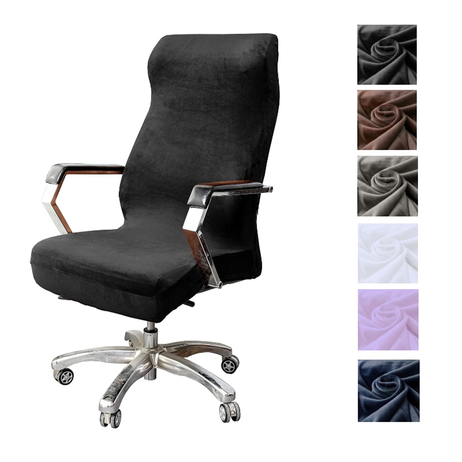 Cubiertas de silla de oficina cubierta de silla de asiento anti-sucio cubierta de silla de asiento M / L tamaños de terciopelo estirado Descubridor extraíble para sillas de asiento de oficina Fundas s